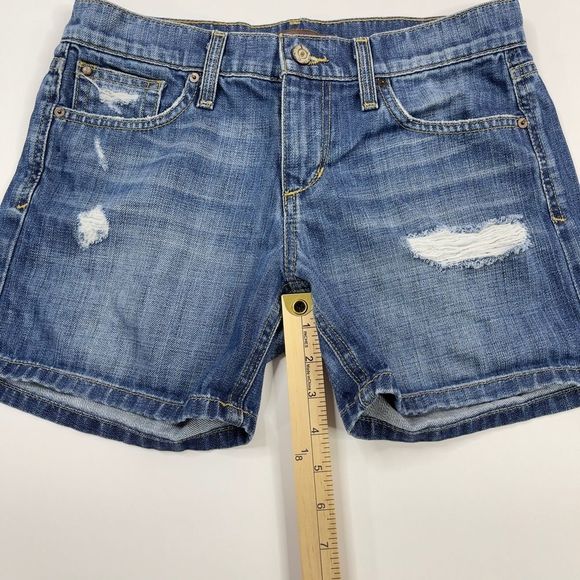 Joe's Samara Distressed Jean Shorts Women's 25 Mid Rise Denim Medium Wash Blue - Picture 7 of 10